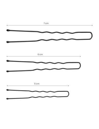 Hairdressing buns for hair e-65 300 pieces 7 cm black