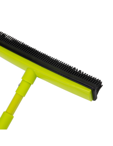 Rubber barber's broom with a telescopic handle