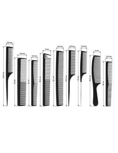 Set of combs carbon n-20 9 pcs