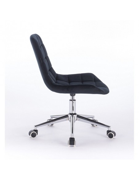 Hroove Salon Chair On Wheels - Black Velour BF590K