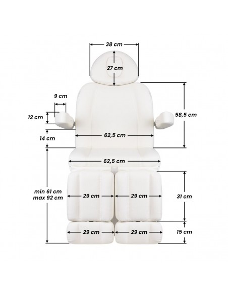 COSMETIC ELECTRIC CHAIR. AZZURRO 708BS PEDI PRO EXCLUSIVE 3 MOTOR HEATED  
