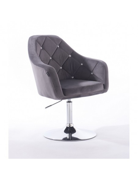 Hroove Salon Chair - Grey Velour Bella Furniture BFHR830