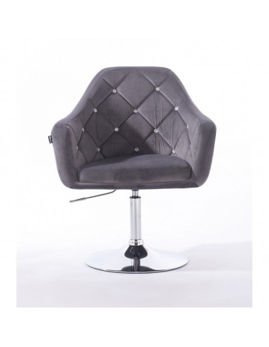 Hroove Salon Chair - Grey Velour Bella Furniture BFHR830