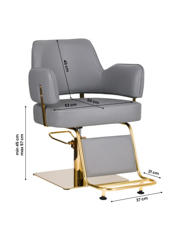 GABBIANO HAIRDRESSING CHAIR LINZ GOLD GREY