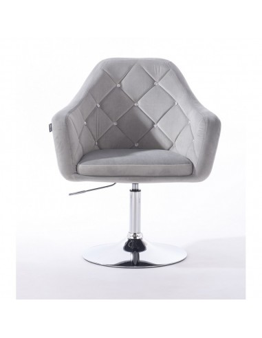 Hroove Salon Chair - Light Grey Velour Bella Furniture Scandinavian Style BFHR830