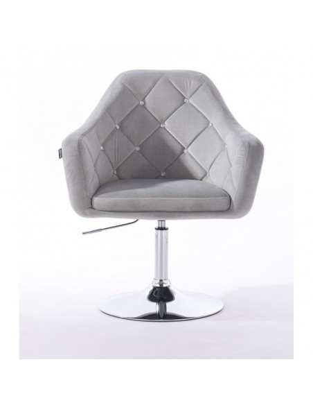 Hroove Salon Chair - Light Grey Velour Bella Furniture Scandinavian Style BFHR830