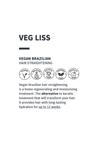 ALTERLOOK PROFESSIONAL VEG LISS Vegan Brazilian hair straightening 120ml + 30ml