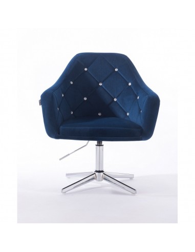 Hroove Salon Chair - Blue Velour BFHR830CROSS