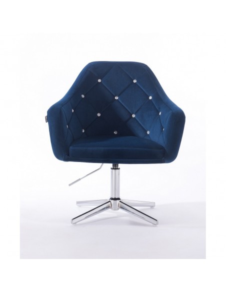 Hroove Salon Chair - Blue Velour BFHR830CROSS