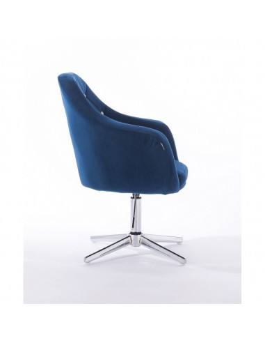 Hroove Salon Chair - Blue Velour BFHR830CROSS