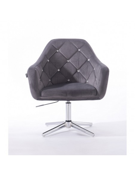 Hroove Salon Chair - Grey Velour BFHR830CROSS