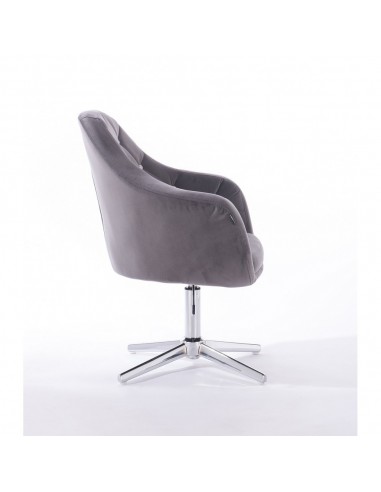 Hroove Salon Chair - Grey Velour BFHR830CROSS