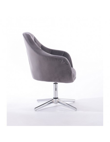 Hroove Salon Chair - Grey Velour BFHR830CROSS