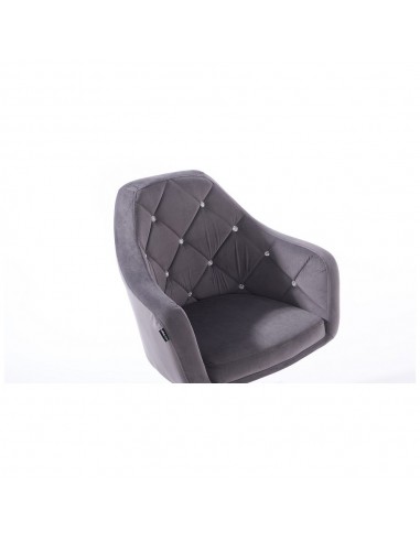 Hroove Salon Chair - Grey Velour BFHR830CROSS