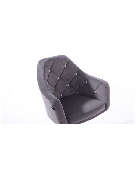 Hroove Salon Chair - Grey Velour BFHR830CROSS