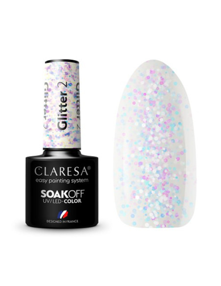 CLARESA Hybrid nail polish GLITTER 2 -5g
