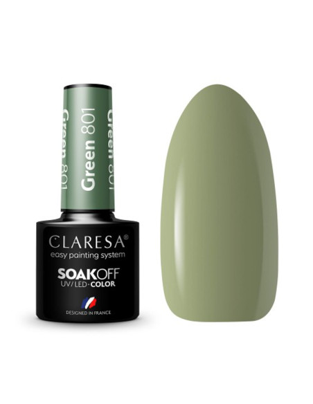 CLARESA Hybrid polish GREEN 801 -5g