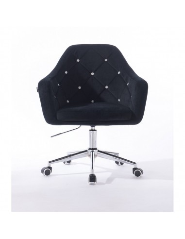 Hroove Salon Chair On Wheels - Black Velour Bella Furniture Ireland BFHR830CK