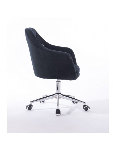 Hroove Salon Chair On Wheels - Black Velour Bella Furniture Ireland BFHR830CK