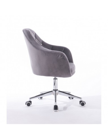 Hroove Salon Chair On Wheels - Grey Velour BFHR830CK