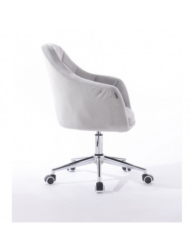 Hroove Salon Chair On Wheels - Light Grey Velour Bella Furniture Ireland BFHR830CK