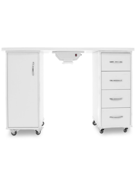 Desk 2027 white two cabinets with an absorber