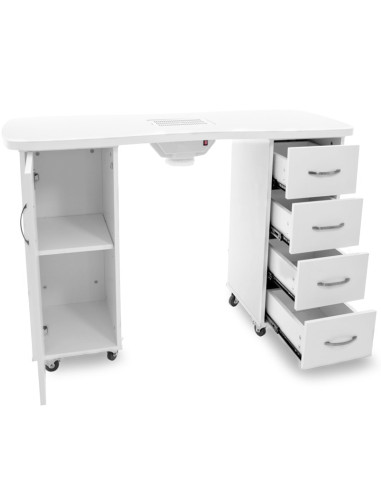 Desk 2027 white two cabinets with an absorber