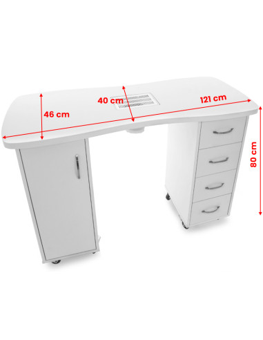 Desk 2027 white two cabinets with an absorber