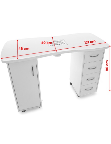 Desk 2027 white two cabinets with an absorber