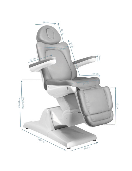 Electric cosmetic chair azzurro 870 3 strong Gray