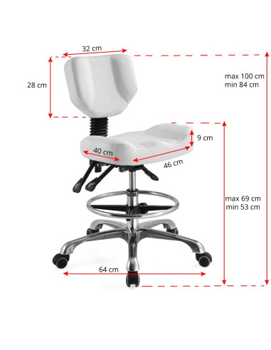 Cosmetic stool a-4299 white