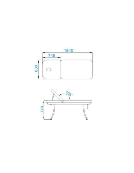 Massage bed azzurro 328 white