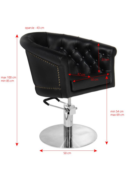 Gabbiano black hairdressing chair