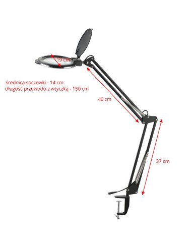 LED magnifying lamp moonlight 8013/6 "black for the table top