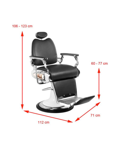 Gabbiano black moto style barber chair