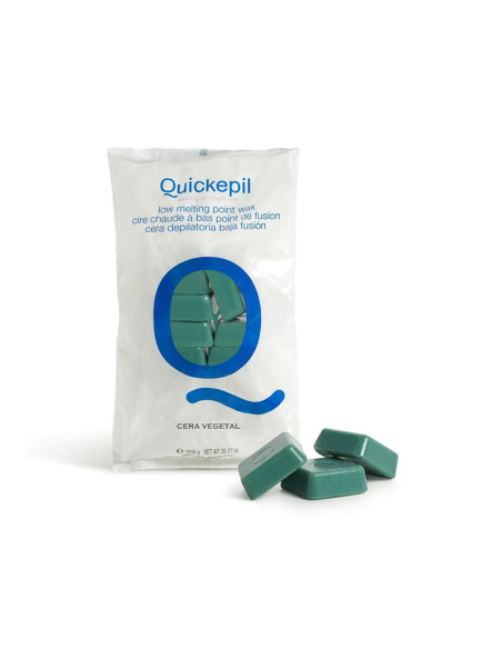 Quickepil depilatory wax hard without streak for vegetal depilation 1 kg green