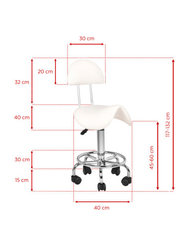 Cosmetic stool 6001 white