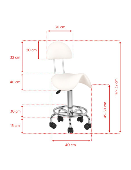 Cosmetic stool 6001 white