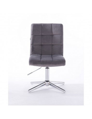 Hroove Salon Chair - Grey Velour Bella Furniture Ireland BFHR7009CROSS