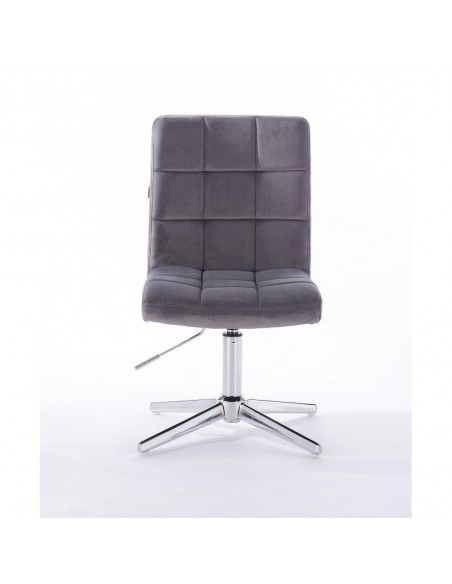 Hroove Salon Chair - Grey Velour Bella Furniture Ireland BFHR7009CROSS