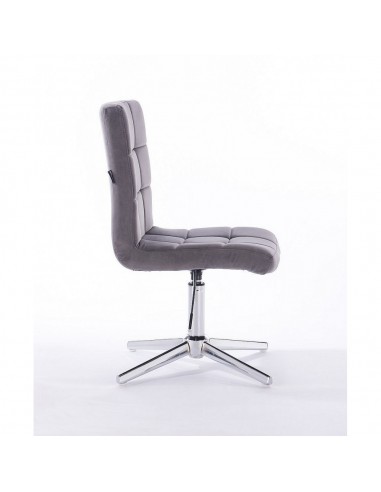 Hroove Salon Chair - Grey Velour Bella Furniture Ireland BFHR7009CROSS