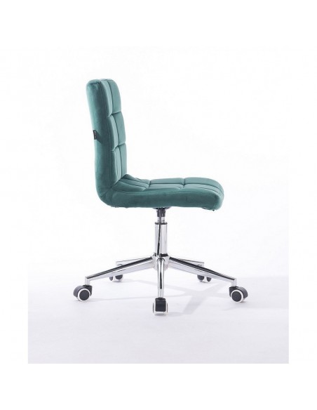 Hroove Chair On Wheels - Green Velour Bella Furniture Ireland BFHR7009K