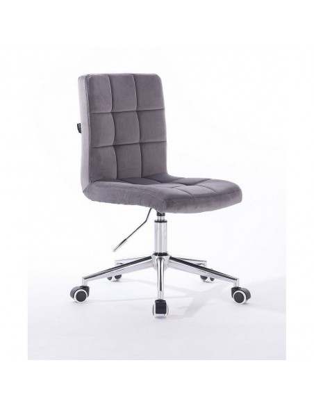 Hroove Chair On Wheels - Grey Velour Bella Furniture Ireland BFHR7009K