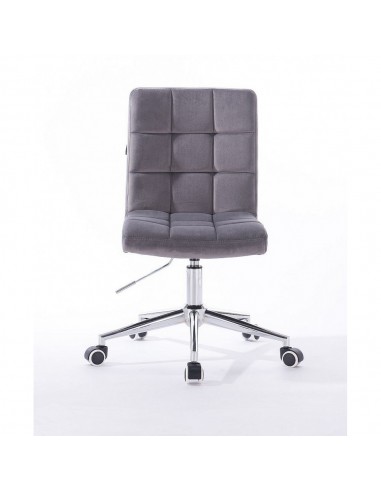 Hroove Chair On Wheels - Grey Velour Bella Furniture Ireland BFHR7009K