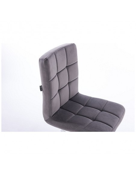 Hroove Chair On Wheels - Grey Velour Bella Furniture Ireland BFHR7009K