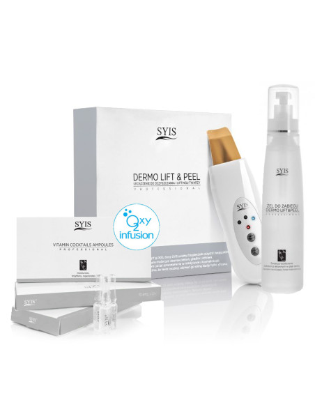 Syis device dermo lift & peel skin scrubber gold spatula + syis cosmetics