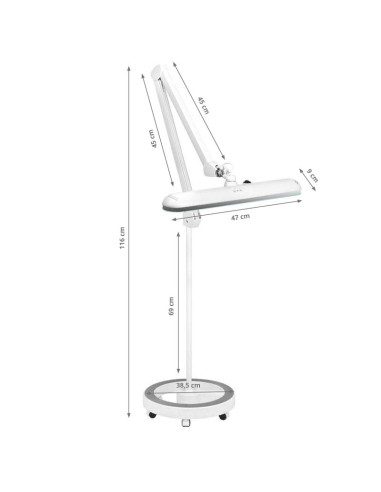 Elegant 801-l LED workshop lamp with a reg. white light intensity