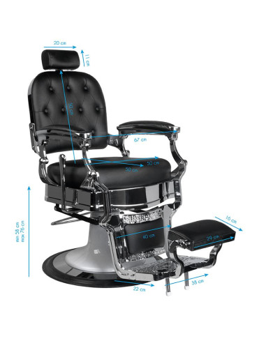 Gabbiano Ernesto barber chair in black