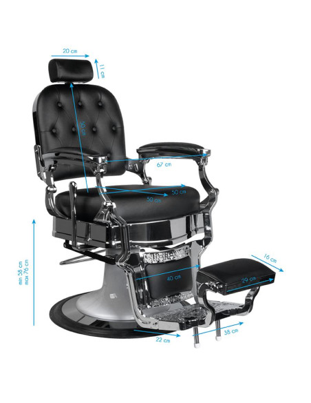 Gabbiano Ernesto barber chair in black