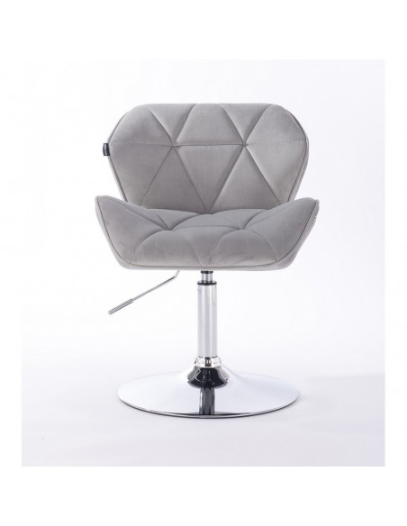 Hroove Salon Chair - Light Grey Velour Bella Furniture Ireland BFHR111N